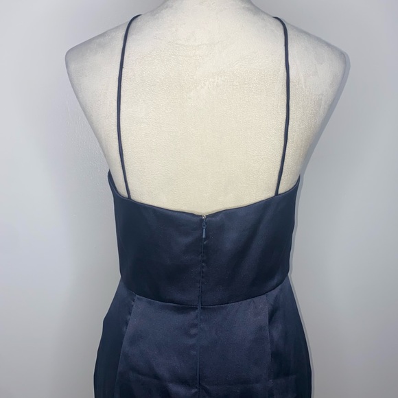 After Six NWT halter charmeuse midi bridesmaid dress size 8 midnight - Picture 7 of 13